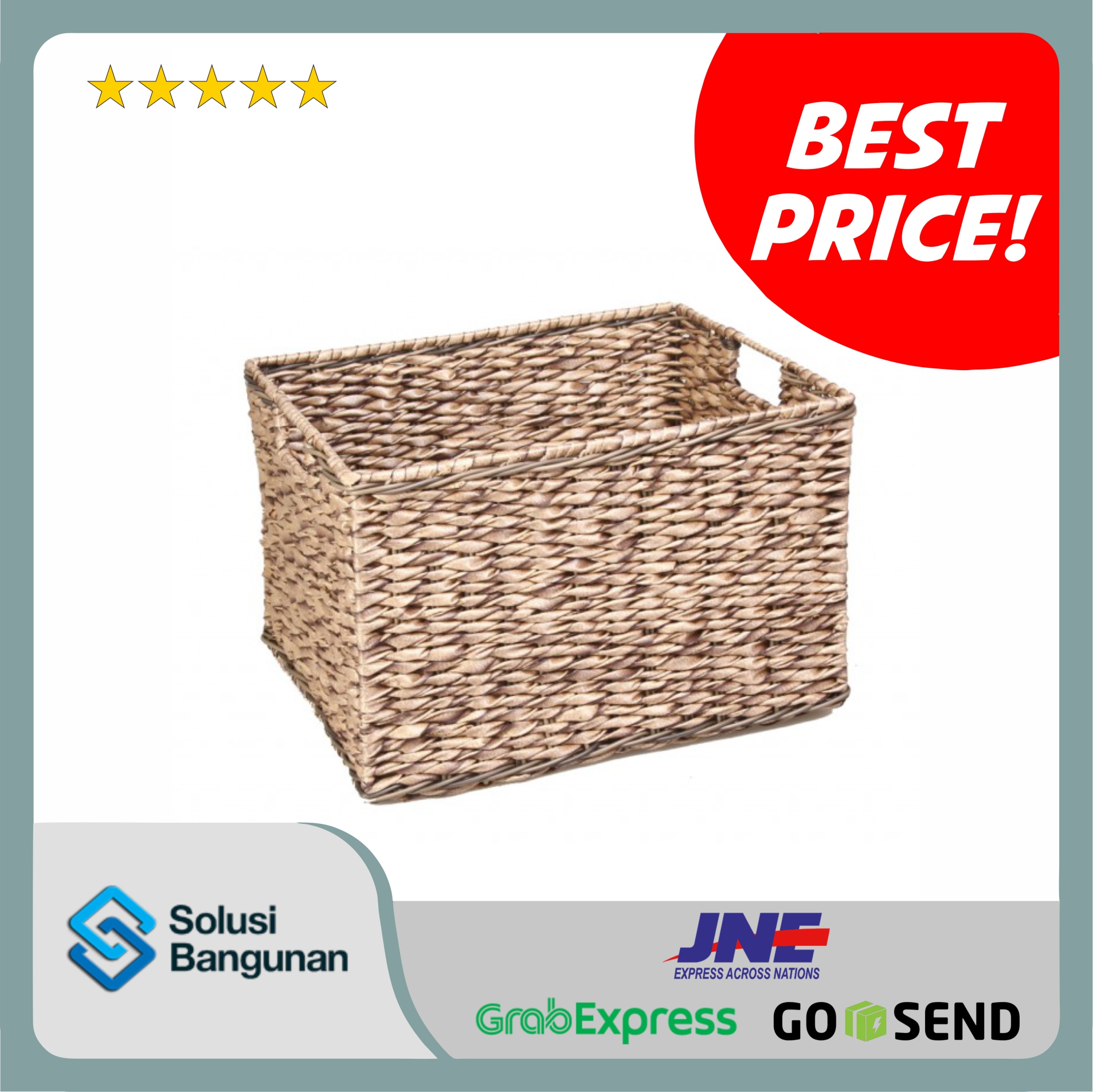 H019A5 - HC Brown Oak Rectangle Storage Basket